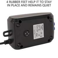 Pompe à air pour aquarium, silencieuse, aérateur pour aquarium, pompe à oxygène, débit d'air réglable, sortie simple ou double pour aquariums d'eau douce et marins