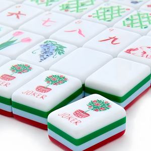 Ensemble de Mahjong en Acrylique de Luxe, Tuiles Artisanales à 3-4 Niveaux avec Étui en Cuir et Boîte Cadeau Premium – Présentation en Coffret Cadeau – Pour les Joueurs - Product Image 1