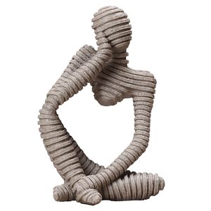 Stile pensatore 9.44 pollici astratta resina artigianato statua Design unico scultura - Product Image 4