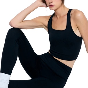 Custom Designed Quick Dry Compression Yoga Tank <b>Tops</b> Women New Arrival Breathable Athletic Front Logo Plus Size Included 100% - Product Image 4