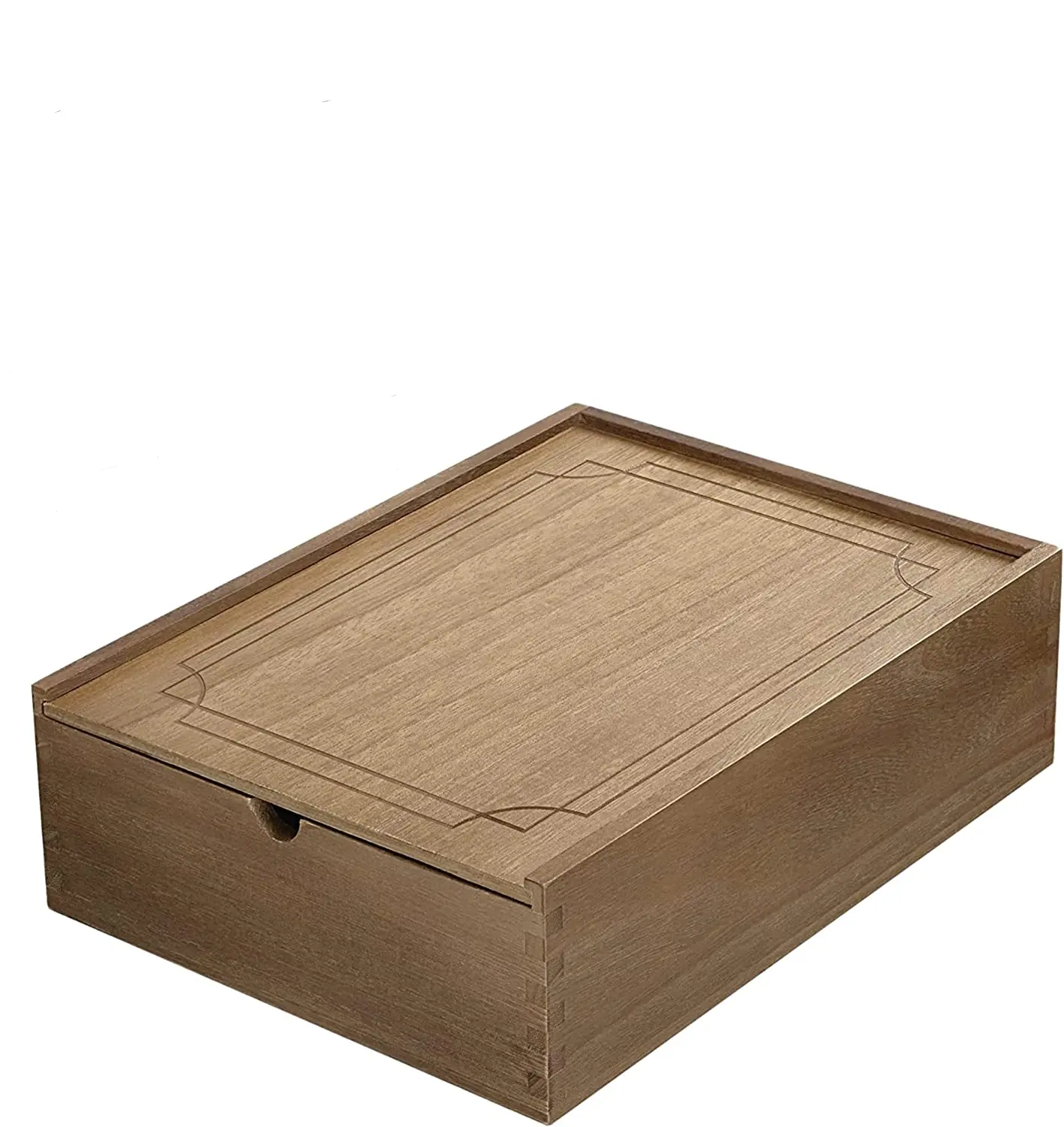 JUNJI Engraved Wood Storage Box for Treasure Wood Keepsake Box with Sliding Lid for Jewelry Trinkets Letters Souvenirs
