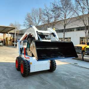 Livraison gratuite <span class=keywords><strong>Mini</strong></span> chargeuse hydraulique à glissement avec godet sur roue Petite chargeuse à glissement à vendre - Product Image 4