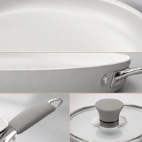 Poêle à frire antiadhésive en céramique sans huile Smartpan, 3 pièces, moderne, en métal, pleine taille, multi-sections, pour la cuisson des œufs