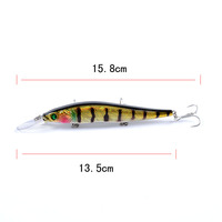 Leurre Artificiel Dur Flottant/Noyant Type Minnow 13.5cm/17.4g pour Pêche en Mer Perche Sans Hameçons Plastique ABS Modèle du Fabricant