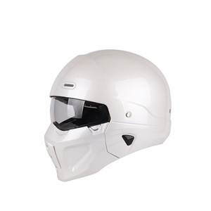 Unisex ABS Motorcycle Helmet Combined Retro Scorpion Design with <b>Mirrored</b> Visor Open Face XL Size for All Seasons - Product Image 6