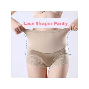 Mutandine per il corpo sottili e comode a vita alta in pizzo senza cuciture plus size intimo shaper per il controllo della pancia da donna