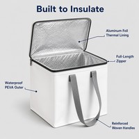 Sac isotherme OEM avec fermeture éclair, grande capacité, léger, résistant à l'eau, poignée souple, logo personnalisé