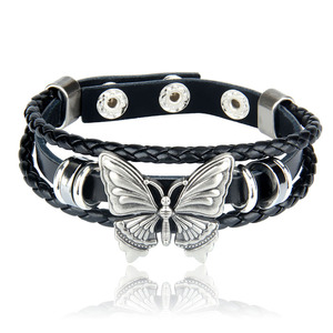 Pulsera de cuero multicapa estilo casual hecha a mano mariposa con cuentas ajustable para comodidad para regalo aniversario ortodoxo - Product Image 2