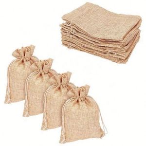 Wholesaler Printed Eco-Friendly Customizable <b>Small</b> Jute Burlap <b>Drawstring</b> Gift <b>Bag</b> - Product Image 5