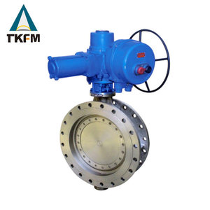 Gran tamaño dos brida eléctrica <span class=keywords><strong>electro</strong></span> actuador cf8m de acero inoxidable dn900 de la válvula de mariposa - Product Image 1