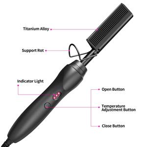 Lisseur électrique 2 en 1 prêt à voyager, <span class=keywords><strong>brosse</strong></span> en céramique pour <span class=keywords><strong>cheveux</strong></span> <span class=keywords><strong>humides</strong></span> et secs, conçu pour une utilisation à la maison et en déplacement - Product Image 4