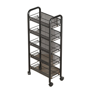 Kitchen Storage Rack Multi Tier Metal Cart <b>With</b> Wheels For Kitchen Organizers - Product Image 5