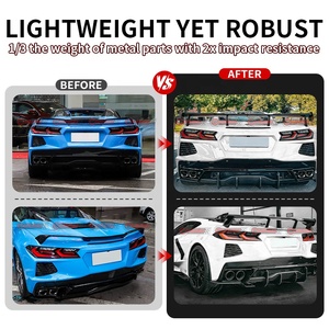 Aileron arrière de course en fibre de carbone sèche de haute qualité, style ZL1, pour Chevrolet Corvette C8 - Product Image 3