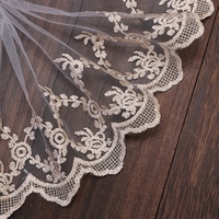 Dentelle brodée en maille faite à la main, idéale pour robes de mariée, rideaux et accessoires de canapé, garniture en dentelle dorée de 18 cm, en stock – Vente chaude