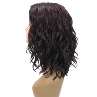 Nouveautés Perruque synthétique de haute qualité 99J Transparente Futura Pré-épilée Sans colle Brun clair Lace Deep Curly Water Wave pour Femme