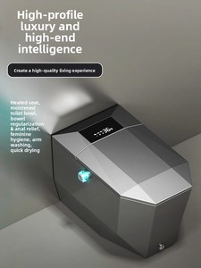 Inodoro Inteligente Geométrico Negro Mate con Asiento Calefactado, Lavado con Agua Caliente Instantánea y Operación sin Contacto, Diseño Único en Forma de Diamante K3 - Product Image 4