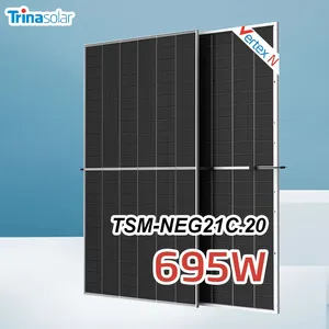 Glas Pv Modul Trina Paneles solares bifacial 680 W Sistema Tier 1 Solaranlage Vertex N Dual Glass 695 Watt Doppelglas