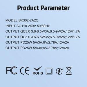 2026 Hot Sale 100W Dual USB Type C PD25W QC3.0 Fast Charging <b>Power</b> <b>Adapter</b> Super Fast Charger Multi-port <b>Power</b> for Smartphone - Product Image 6