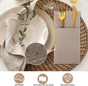 กระดาษเช็ดปากแบบมีสีอัดอากาศผ้าเช็ดปากรับประทานอาหารแบบกำหนดเอง - Product Image 4