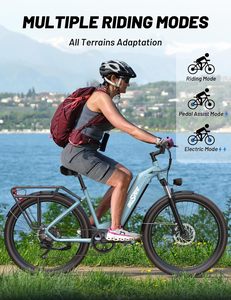 Vélo électrique urbain Eu Onesport OT05, moteur arrière 250W, <span class=keywords><strong>cadre</strong></span> en aluminium pour femmes, freins à disque hydrauliques, capteur électronique - Product Image 5