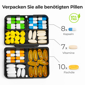 Wholesale Black <b>Slim</b> Folding Design Long-Lasting Hinges Compact Travel Daily Pill Organizer For Business Travel Kits - Product Image 2