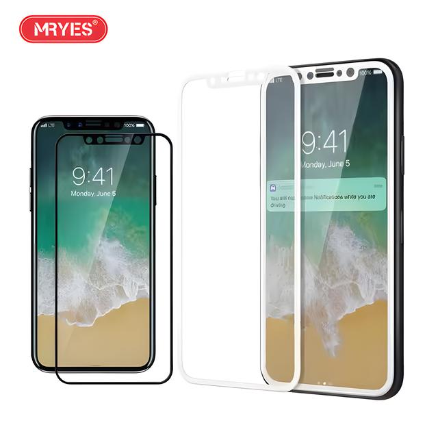 3D Transparent Tempered Glass Full Coverage Toughened Membrane for iphone X 9H Shockproof Screen Protector