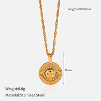 MW Vente en gros Nouveau INS Wind Collier en acier inoxydable Plaqué or 18 carats Pendentif étoile lune en zircon Bijoux de chaîne à maillons géométriques