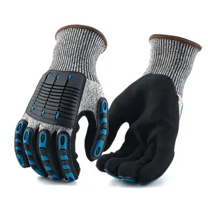 13g HPPE Mechanic Anti Cut Sandy Nitril beschichtete Sicherheit Working Industrial Custom TPR Schutz schlag feste Handschuhe
