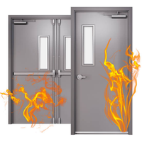 Porte coupe-feu en acier avec bande intumescente, joint d'étanchéité ignifuge, taille personnalisée pour hôtel, appartement, villa, maison, commerce