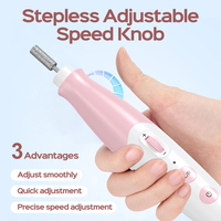 Machine à ongles électrique portable en forme de stylo avec bouton de vitesse réglable en continu pour pédicure et manucure, faible bruit, usage professionnel