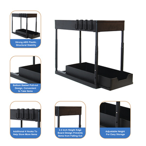 Adjustable Height Double Tier Standing <strong>Sink</strong> Organizer for <strong>Bathroom</strong> Kitchen Stainless Steel Eco-friendly Durable <strong>Storage</strong> - Product Image 3