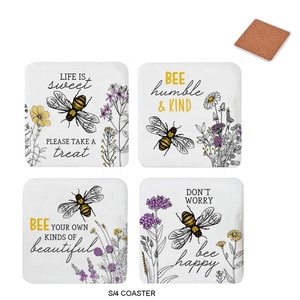 ชุดจานรองแก้วเรซิ่นเคลือบสีรักษ์โลก <span class=keywords><strong>4</strong></span> ชิ้น พร้อมลวดลายดอกไม้สีสันตามสั่ง รูปทรงสี่เหลี่ยมจัตุรัสและสี่เหลี่ยมผืนผ้า สำหรับตกแต่งบ้าน - Product Image 1