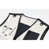 Veste sans manches à fermeture éclair pour photographe de pêche, doublure en maille respirante, veste utilitaire OEM à impression personnalisée pour hommes