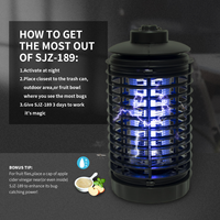 Saijzek Lámpara Mata Mosquitos UV Eléctrica de Alta Eficacia con Transformador de Alto Voltaje y Fotocatalizador LED USB