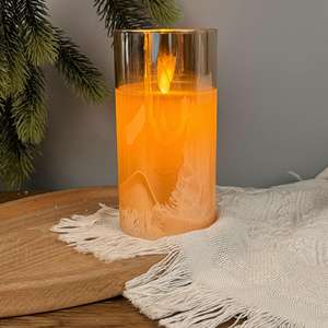 Juego de Velas Aromáticas LED USB con Llama Parpadeante de Cera Real en Vaso de Vidrio Gris Dorado, Funciona con Batería Electrónica - Product Image 6