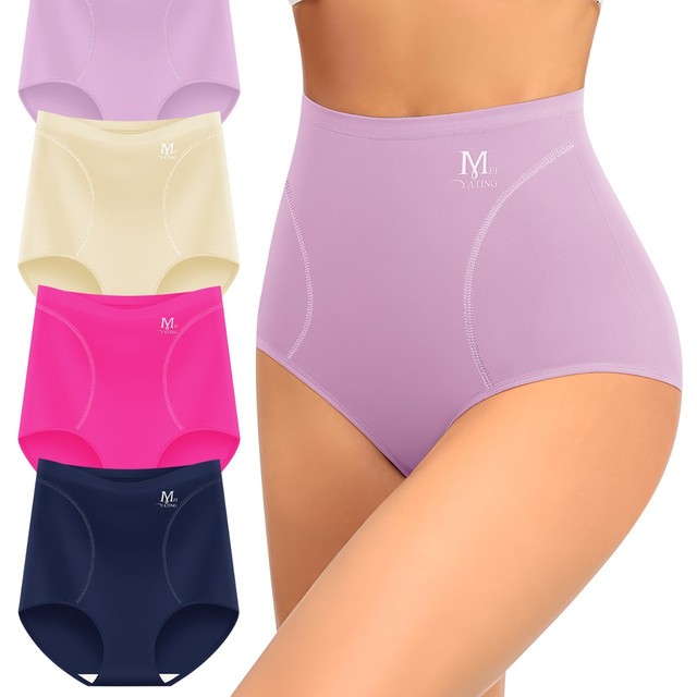 Comfortable and Breathable Women's Underwear Simple Briefs High Waist Abdominal Compression Solid Hip Lifting Shaping Pants