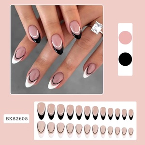 <span class=keywords><strong>Uñas</strong></span> Postizas Hechas a Mano, Cobertura Completa, <span class=keywords><strong>Punta</strong></span> <span class=keywords><strong>Francesa</strong></span> Artificial, Almendradas Medianas, Cuadradas, Largas, Brillantes, <span class=keywords><strong>de</strong></span> ABS, para Decoración <span class=keywords><strong>de</strong></span> Mujeres - Product Image 1