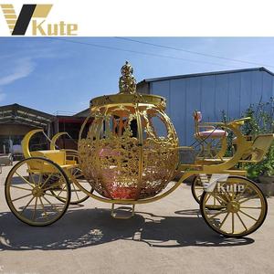 Charrette Impériale Dorée en Forme de Citrouille pour Reine/Carrosse de Cendrillon Luxueux pour Mariage/Charrette Royale Traînée par des Chevaux pour la Noblesse - Product Image 6