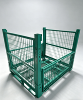 Conteneur en treillis métallique pliable en acier Q235 galvanisé de qualité industrielle, capacité de 1000 kg, pour le stockage de pièces lourdes