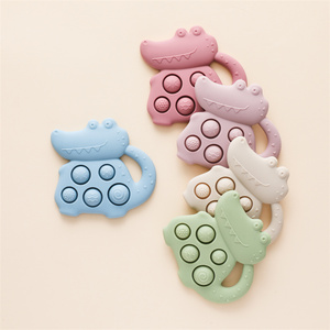 Nuova vendita Baby Silicone dentifrieri in Silicone morbido dinosauri ciuccio catene <span class=keywords><strong>e</strong></span> massaggiagengive accessori - Product Image 3