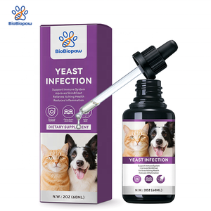 Tetesan infeksi ragi alami 60ml, cairan pendukung kesehatan mantel kulit hewan untuk anjing kucing mendukung rasa OEM - Product Image 1