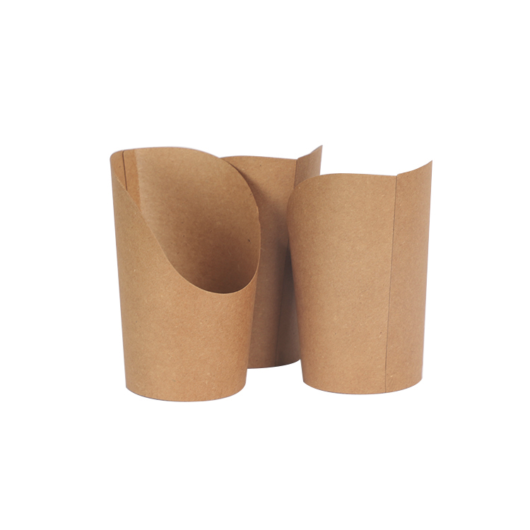 Custom high quality kraft paper chips french fries packaging cups