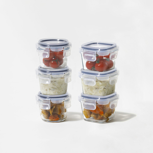 Innovative 3 Piece Set Mini Round Square Heat-Resistant <b>Glass</b> Atomico Food Storage <b>Container</b> - Product Image 1