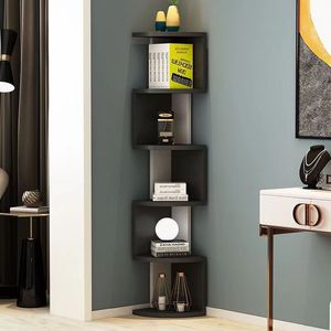 Estantería de esquina moderna con forma de <span class=keywords><strong>onda</strong></span>, estante de almacenamiento de exhibición de madera maciza para sala de estar, dormitorio, estudio, ahorro de espacio montado en la pared - Product Image 6