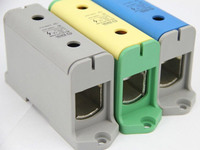 Bloc de distribution d'alimentation sur rail DIN, conducteur en aluminium intégré, borne à vis haute intensité 145A, connecteur d'armoire 50mm²