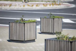 Vasi da giardino in rilievo contemporanea e scatola di piante per l'abbellimento urbano