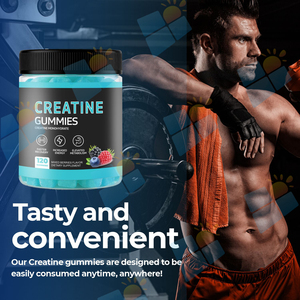 SUNI Gummies à la créatine de haute qualité, véritable contenu, 5000 mg, testés par 3 parties, complément énergétique pré-entraînement, sans sucre, gummies à la créatine - Product Image 2