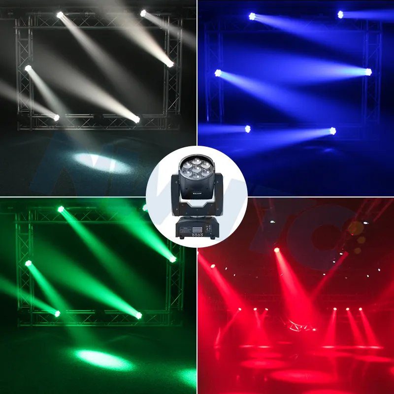 L-34 Mini DMX party stage light rgbw 4in1 7x12w zoom wash led moving head DJ Disco Stage Lights