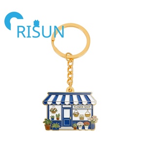 Porte-clés en métal personnalisé, émail rigide ou souple, motifs mignons de dessins animés, thé, livres, pâtisserie, sérigraphie, pour librairie, vente en gros - Product Image 5