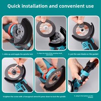 Mini-meuleuse portative sans fil à batterie lithium, outil d'angle industriel avec interrupteur coulissant pour découpe et polissage
